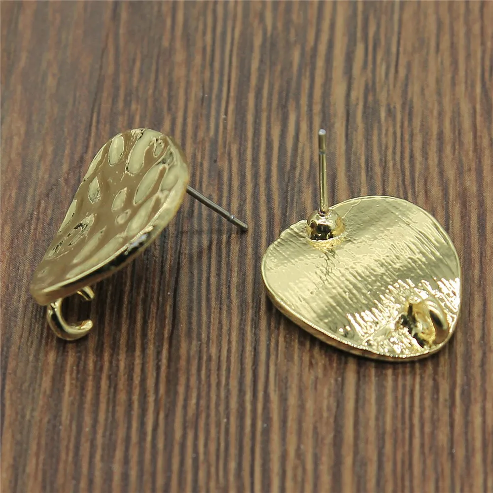 10pcs Earrings Studs Accessories Jewelry Findings & Components Earring Accessories Golden Color Distorted Earrings Base Studs