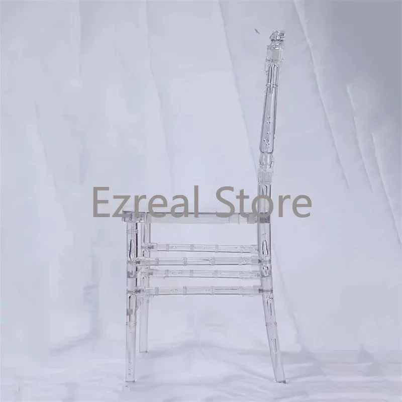 Plastic Dining Events Wedding Chair Hotel Wedding Party Wholesale Chair Throne Living Room Transparent Dressing Chaise LJ50HC