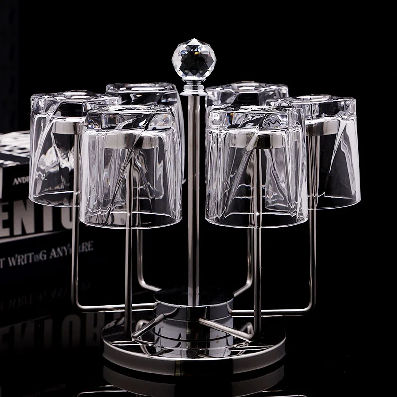 Creative Transparent Glass Cup Set Twist Cross Design Home Guest Drinking Water Beer Juice Cup Cylinder Shape Single Layer Le...