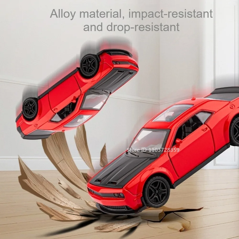 1:36 Hellcat Miniature Toy Supercar Models Alloy Diecast Rubber Tires Doors Opened Pull Back Exquisite Interior for Kids Gifts