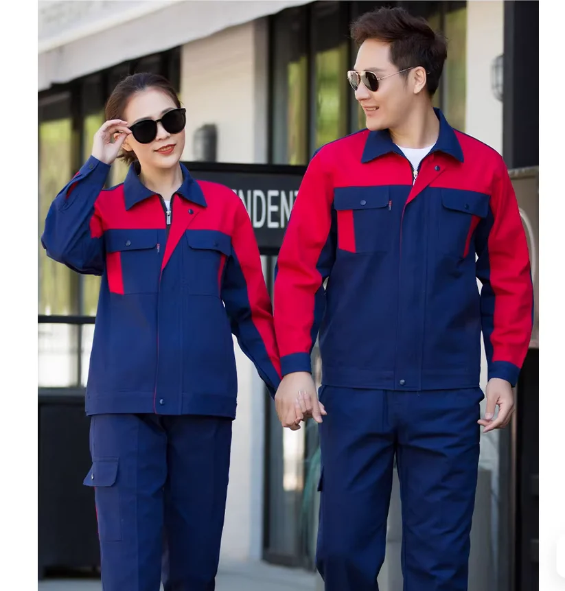 Spring and Autumn Pure Cotton Labor Protective Clothing with Multiple Pockets for Men's Work Clothes