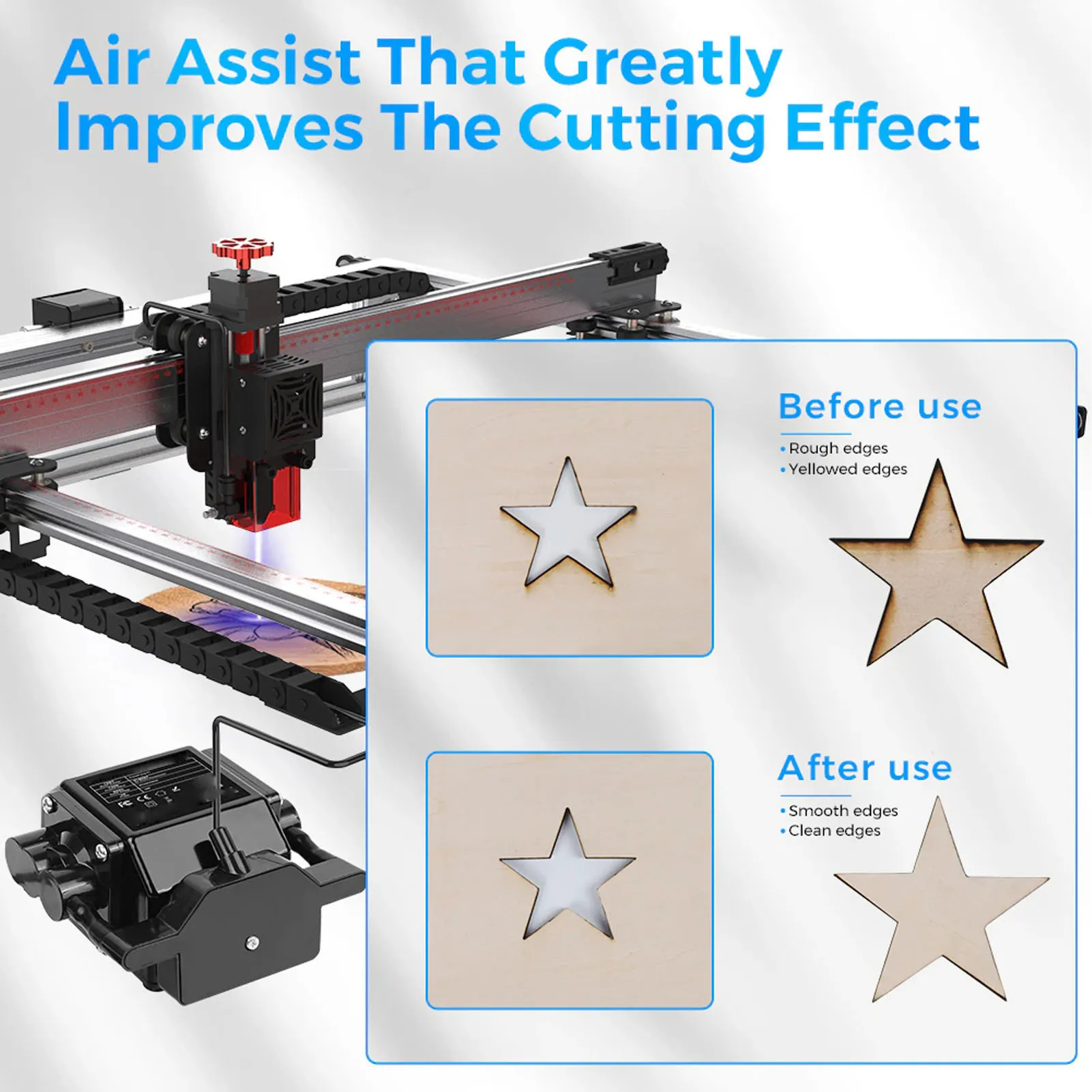 مضخة مساعدة الهواء قابلة للتعديل لتدفق الهواء منخفضة الضوضاء لآلة القطع والنقش بالليزر