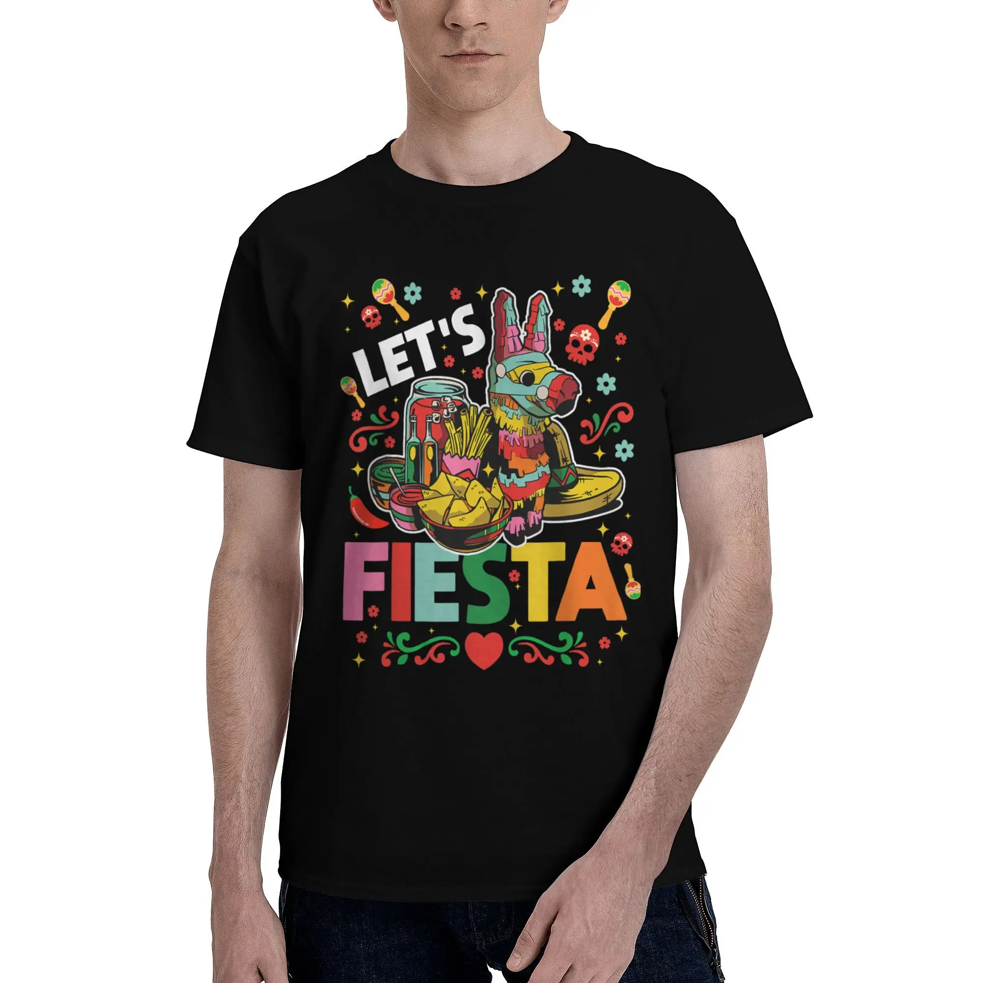 Mens Womens Fiesta Cinco De Mayo Camisa Mexicana T Shirt 100% Cotton Graphic Tee Shirts  Top Clothing