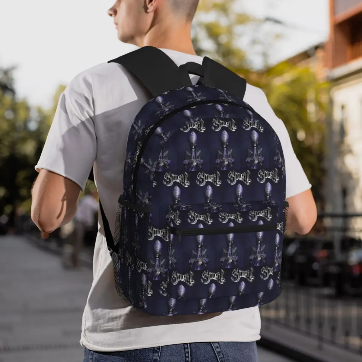 

Ghost Band Student Backpack School Bag Hiking Travel Daypack for Men Women Fashion Bookbag Shoulder Bags