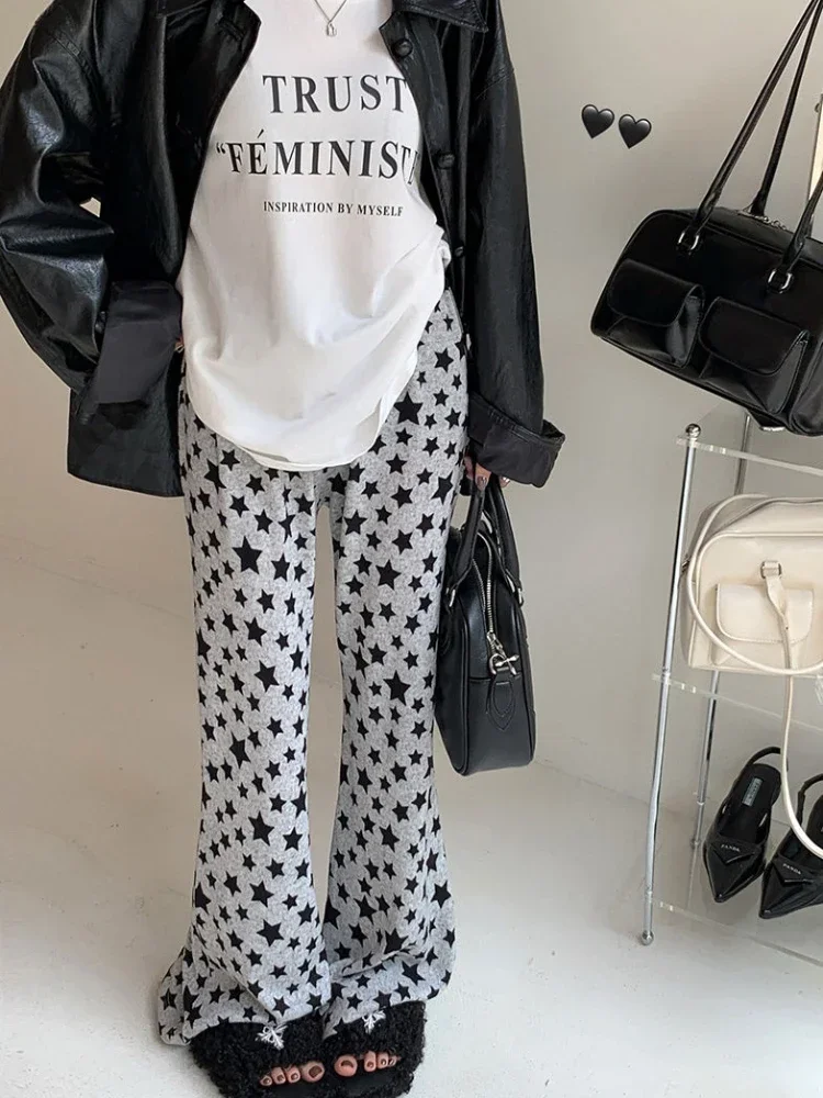 

Американские брюки Y2k, женские уличные брюки со звездами, хипстерские повседневные брюки с высокой талией, длинные прямые шикарные модные весенне-летние женские брюки