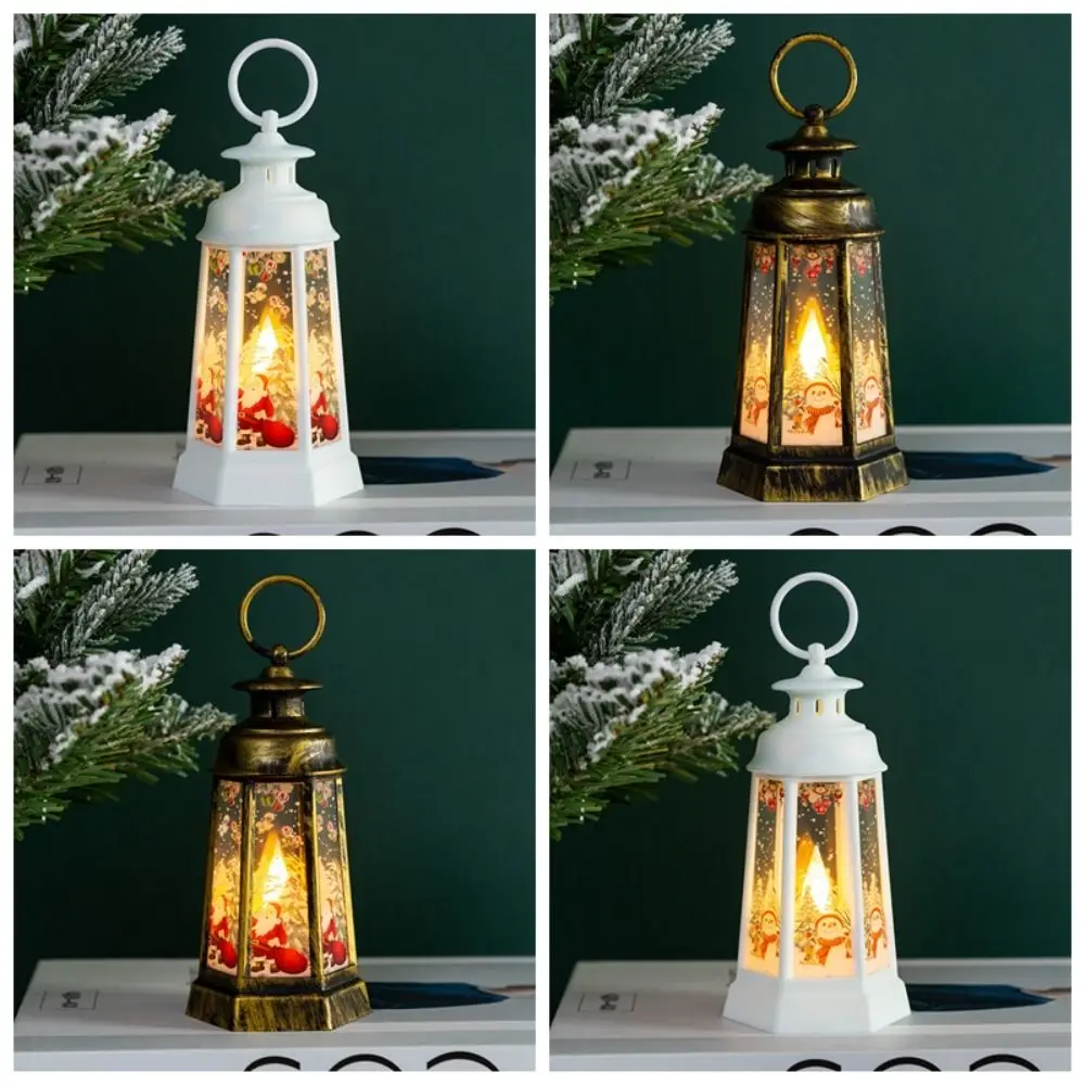 

Vintage Christmas Decorations Hanging Creative Hand-held Nightlights Luminous Battery Operated Christmas Snow Globe Lantern