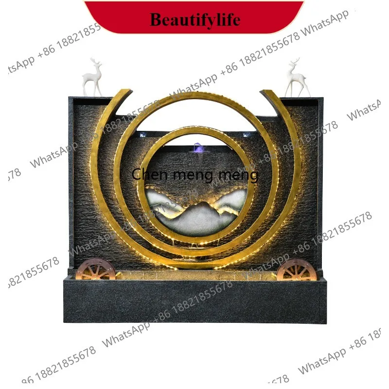 

G153 Large water curtain wall, running water screen, entrance partition, decoration, courtyard landscape creative fish pond orna