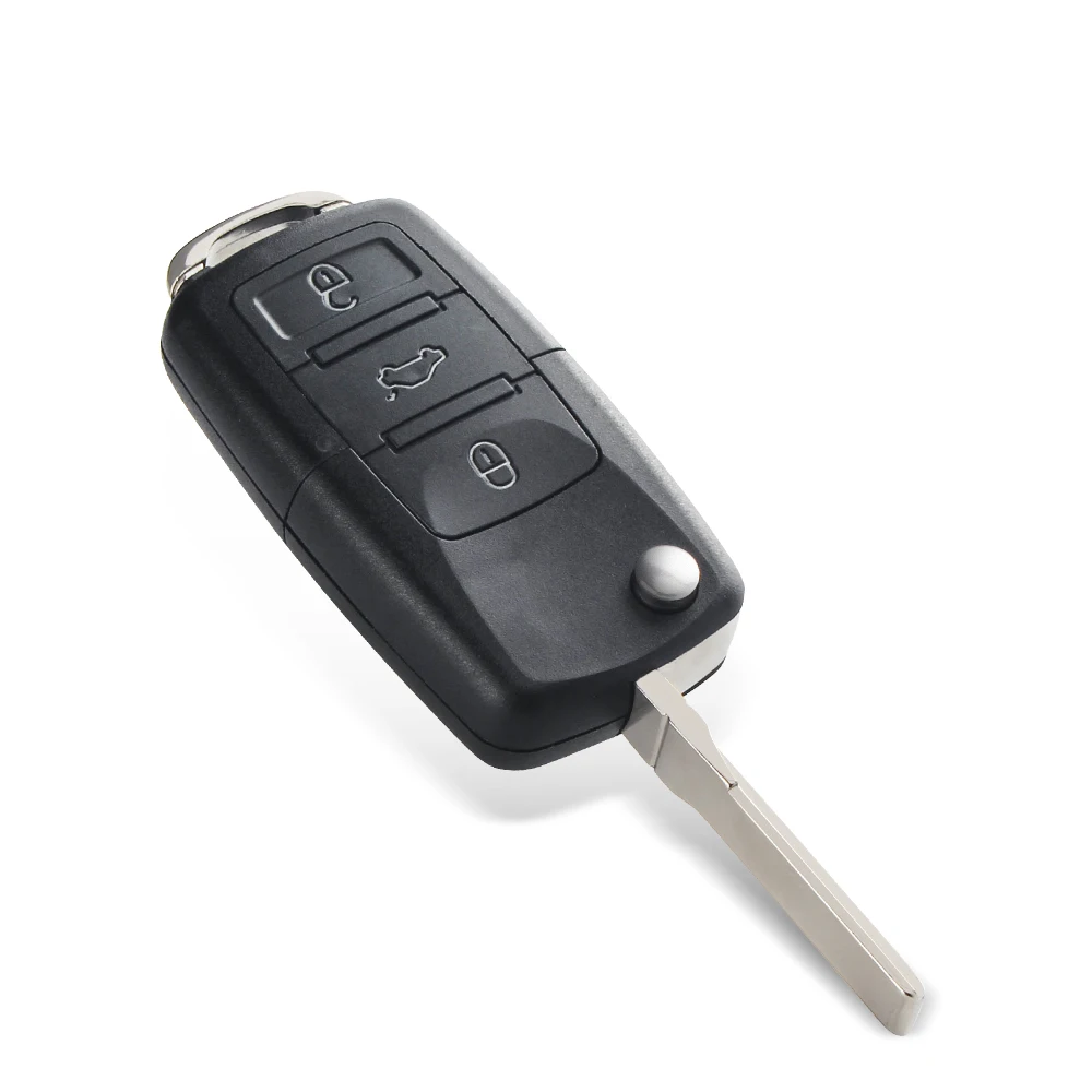 KEYYOU Coquille de Clé De Voiture À Distance Flip Pliant Clé De Voiture Pour Volkswagen VW Golf 4 5 Passat B5 B6 Polo Touran Pour Seat Skoda Clé De