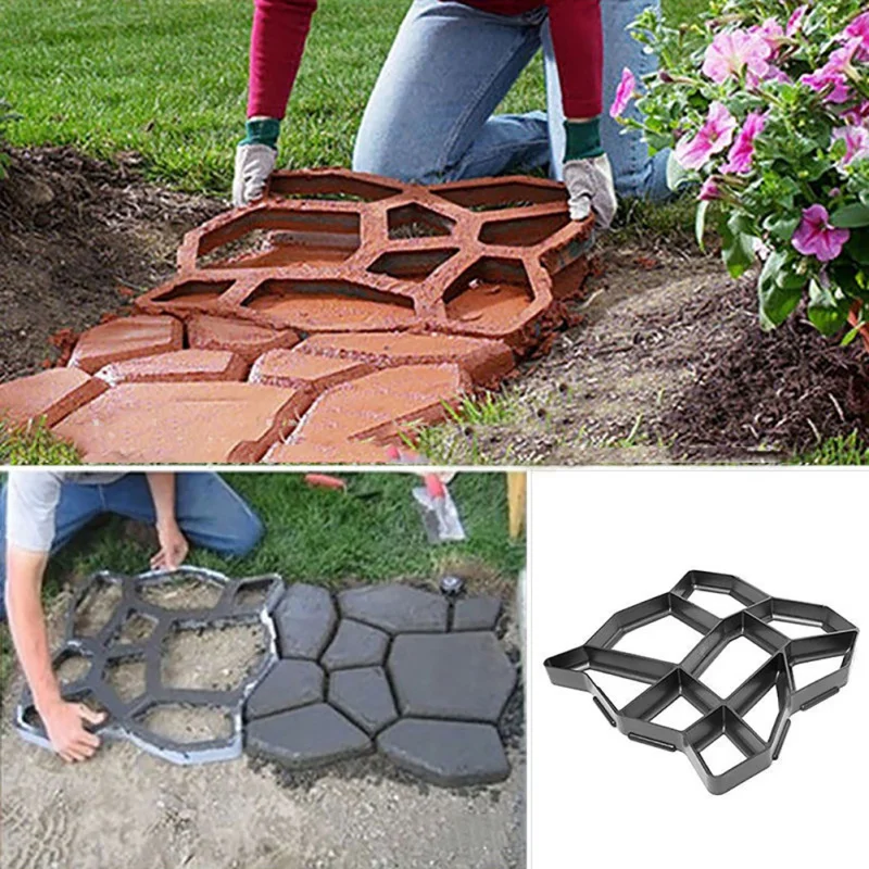 Garden Walk Pavement Concrete Practical Mould DIY Manually Paving Cement Brick Stone Road Concrete Molds For Home Yard Garden