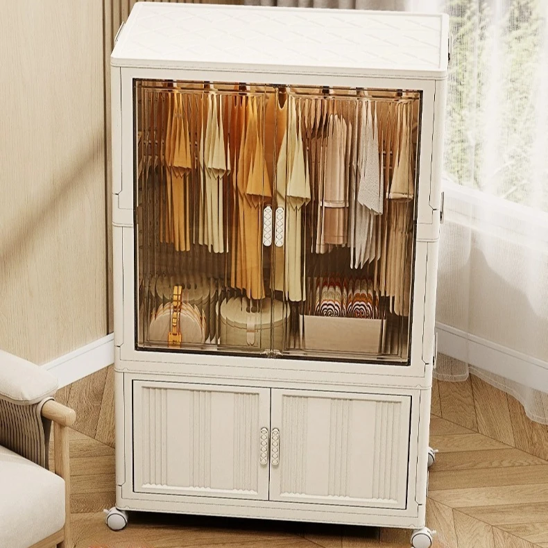 

Folding Wardrobes Installation-free Children's Toys Storage Box Rental Room Clothes Cabinet Home Living Room Organizer Bins