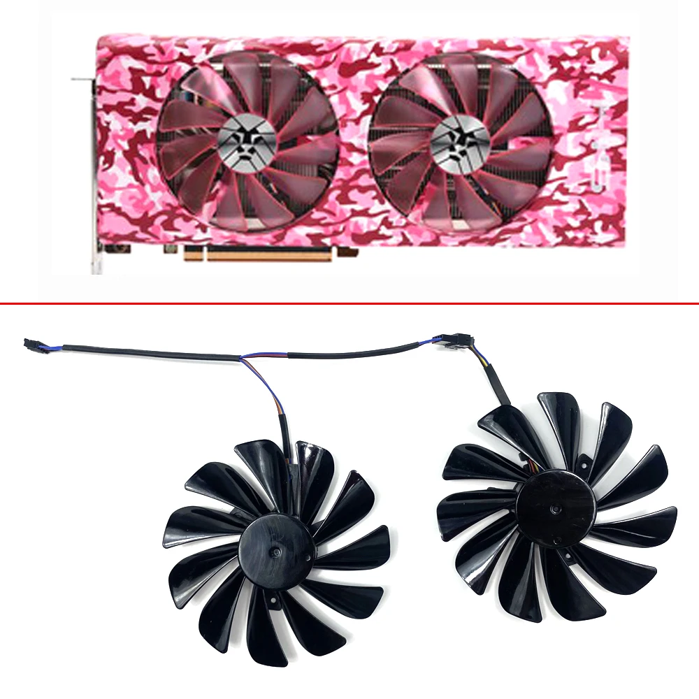 2PCS 95MM 4PIN DC 12V FDC10U12S9-C CF1010U12S RX5700 XT PINK ARMY GPU FAN For HIS RX 5700 XT PINK ARMY OC Graphics Card Fan