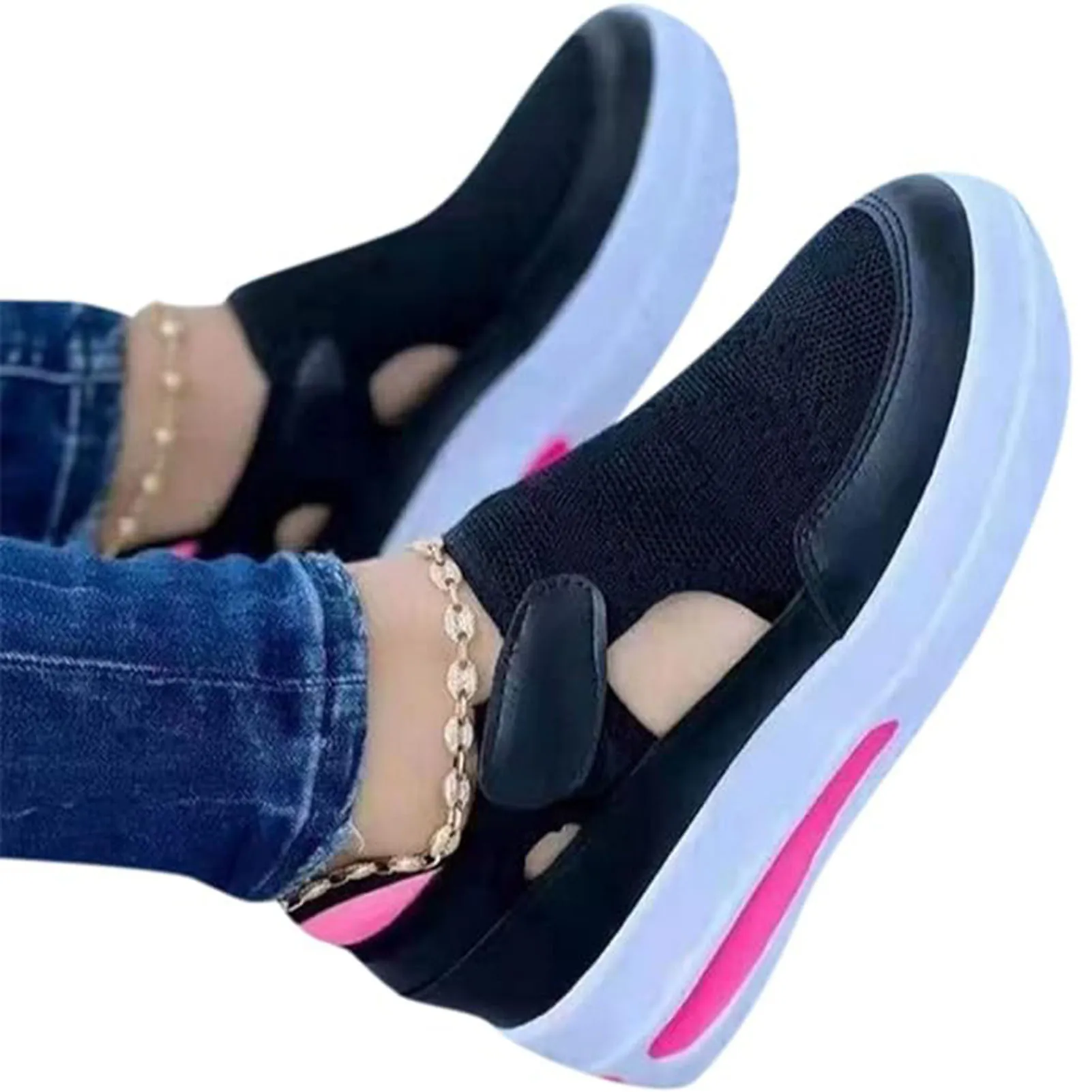 Womens Flat Working Shoes Solid Color Breathable Sneakers Gift for Christmas Birthday New Year