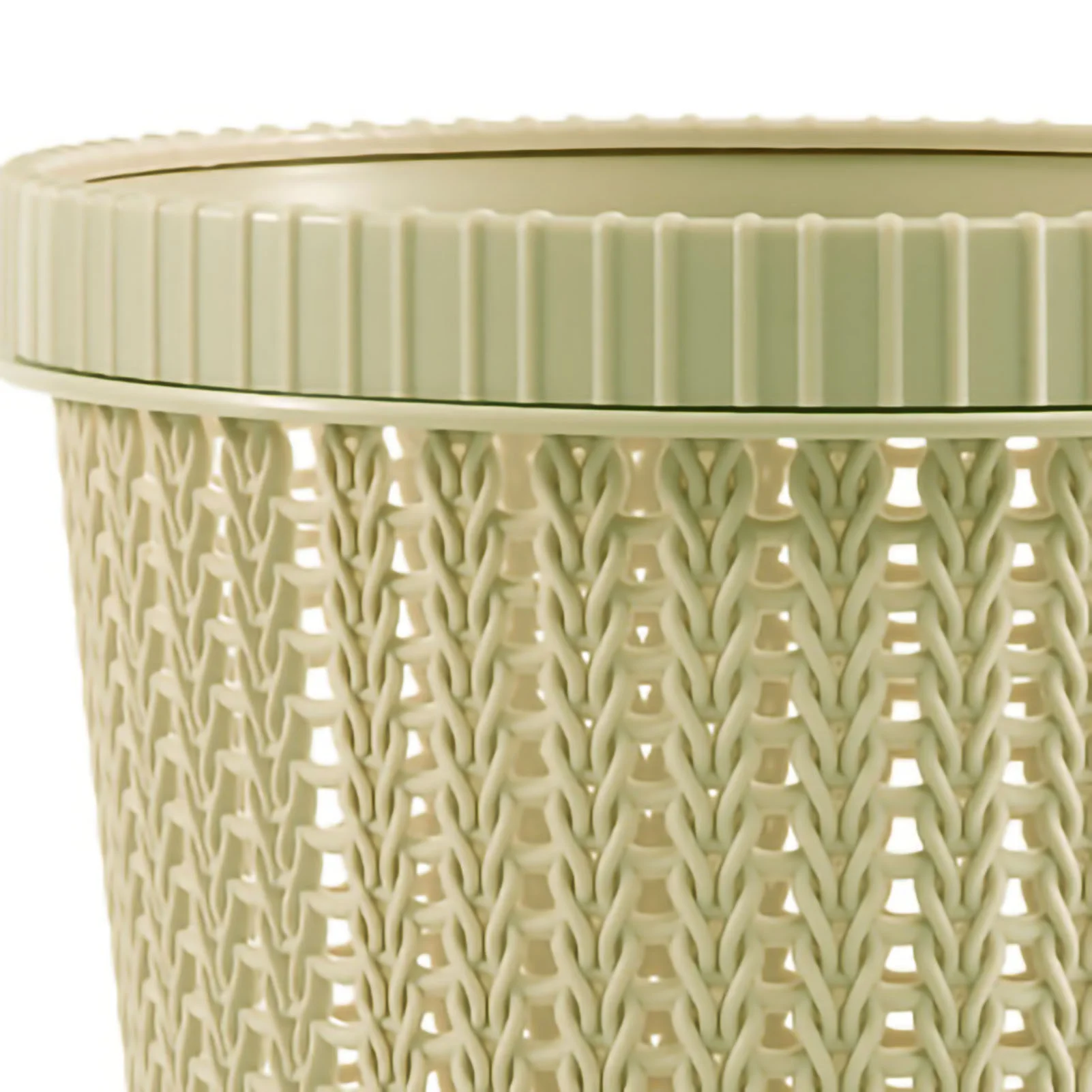 Pulling Bag Trash Can Imitation Rattan Round Plastic Garbage Bin Home Coverless Trash Storage Basket