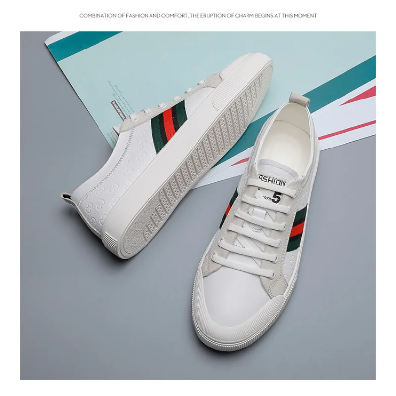 Autumn 2025 Men's White Chunky Sneakers - Breathable Minimalist Design, Student-Friendly & Instagram Popular
