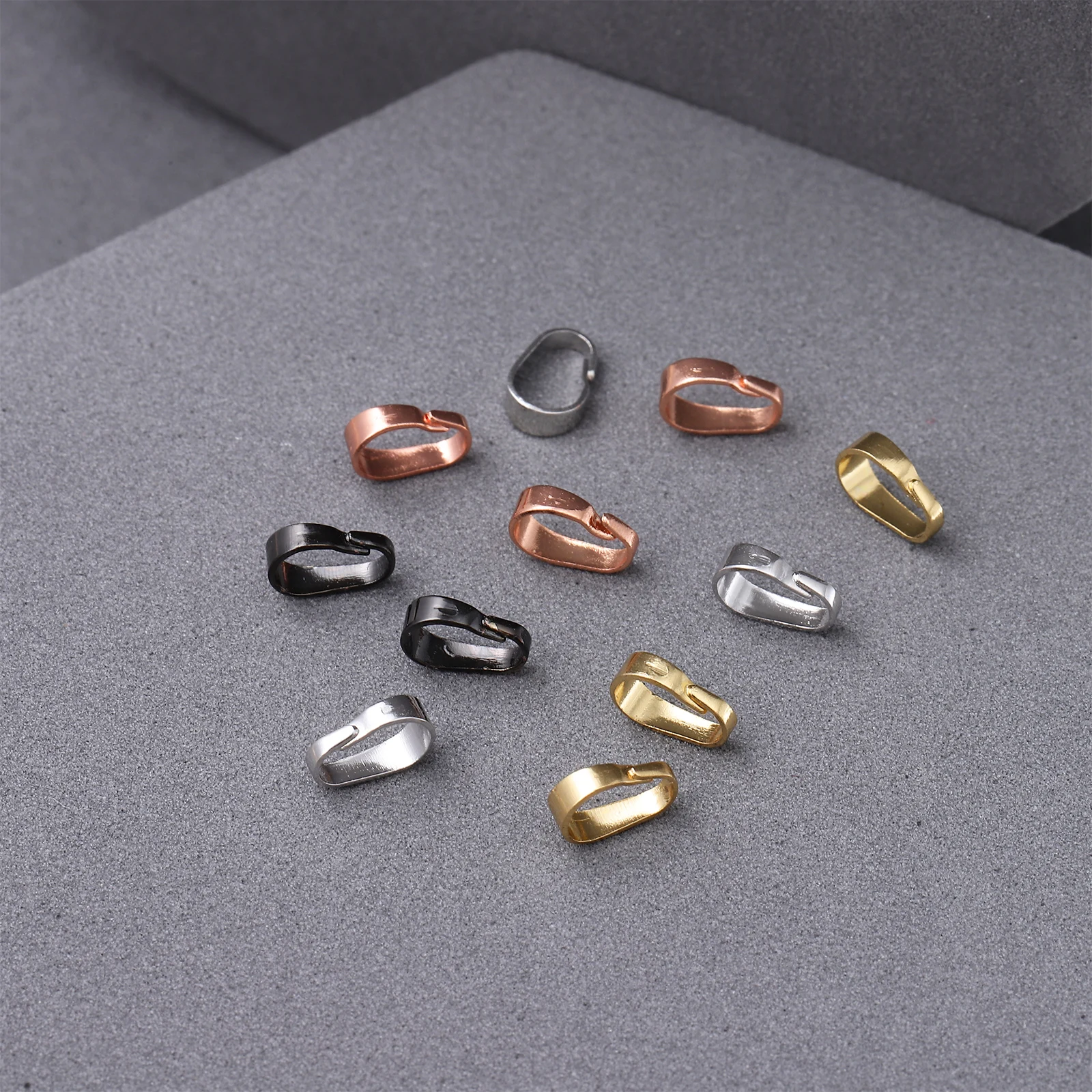 

40 pcs Pinch Clasps Bails Pendant Buckles Connector Charm Clasps For Jewelry Making Necklace Bracelet Copper Electroplated Diy