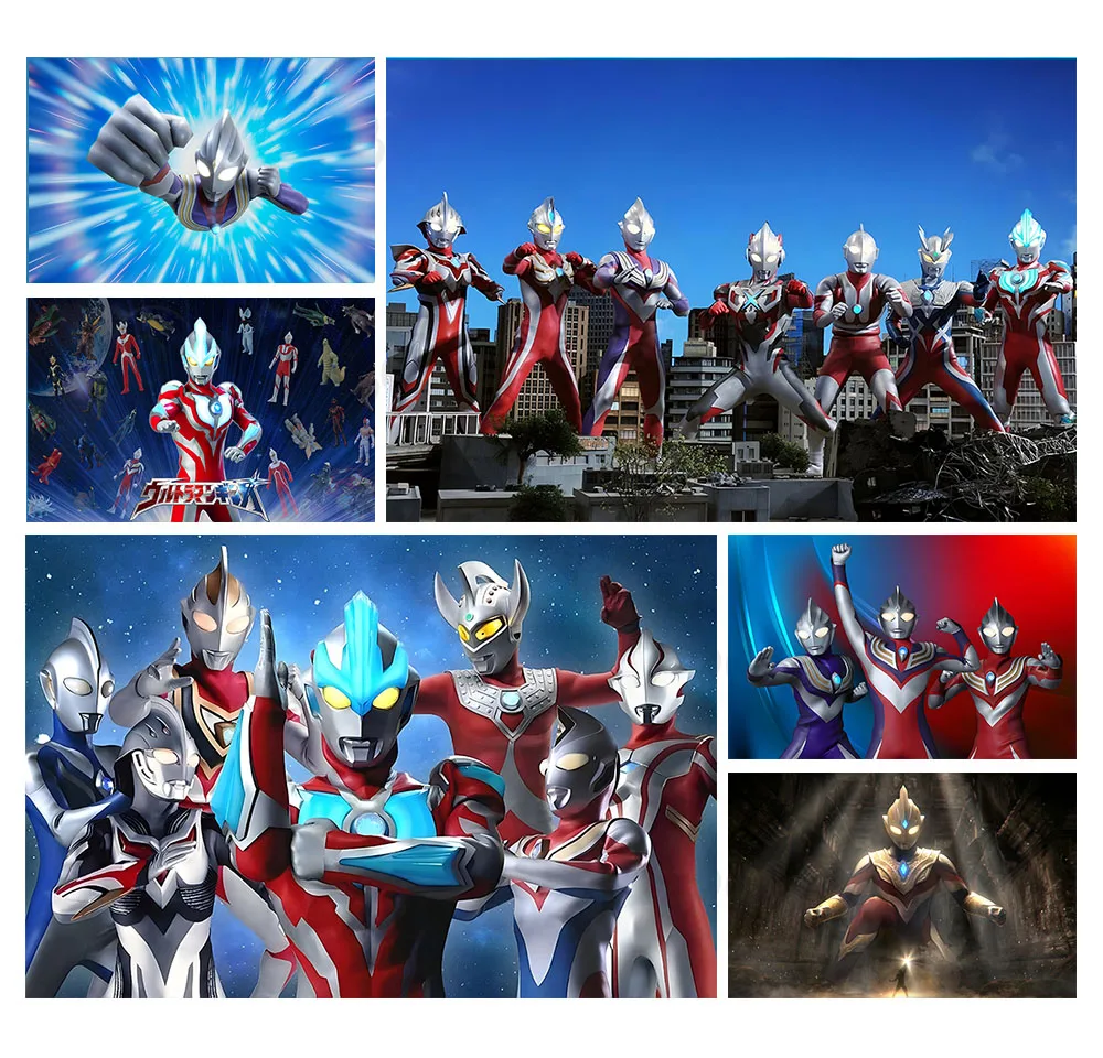 Japan Anime Warrior Ultraman Theme Birthday Party Decoration Backdrop Cartoon Poster Photograph Studio Decoration Props