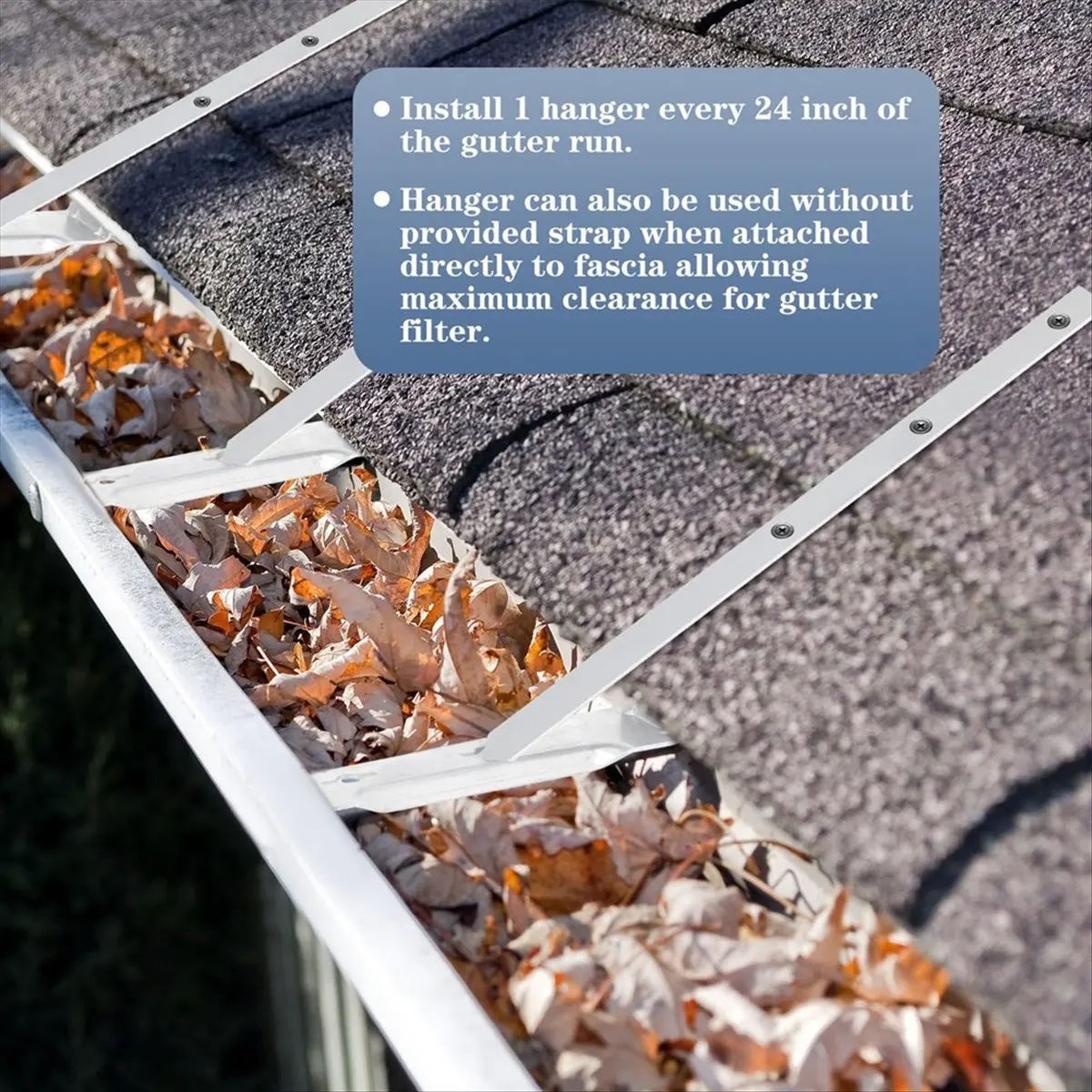 

New 25 Sets 5inch Aluminum Roof Gutter Hanger with Straps for Fixing Without Eaves, Ideal for Aluminum and Steel Gutters