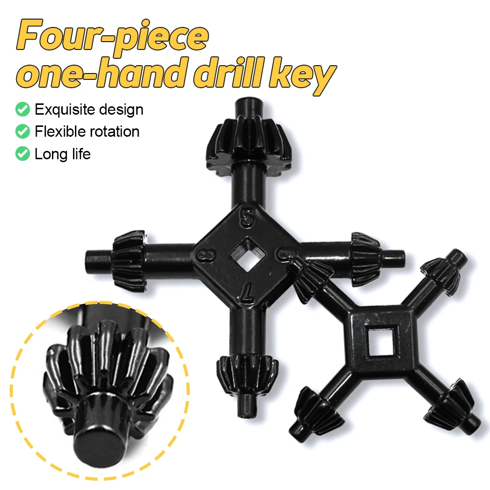 Wrench Drills Chuck Key 4 Way Drill Press Chuck Chucks Universal Combination Hand Tool Accessories 4 in 1 Fit Drill