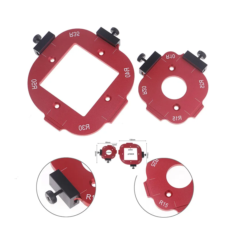 1Piece High precision 4 in1 Woodworking Router Arcs Angle Positioning Template Corner Radius Routers R10-R50 Radius Jig