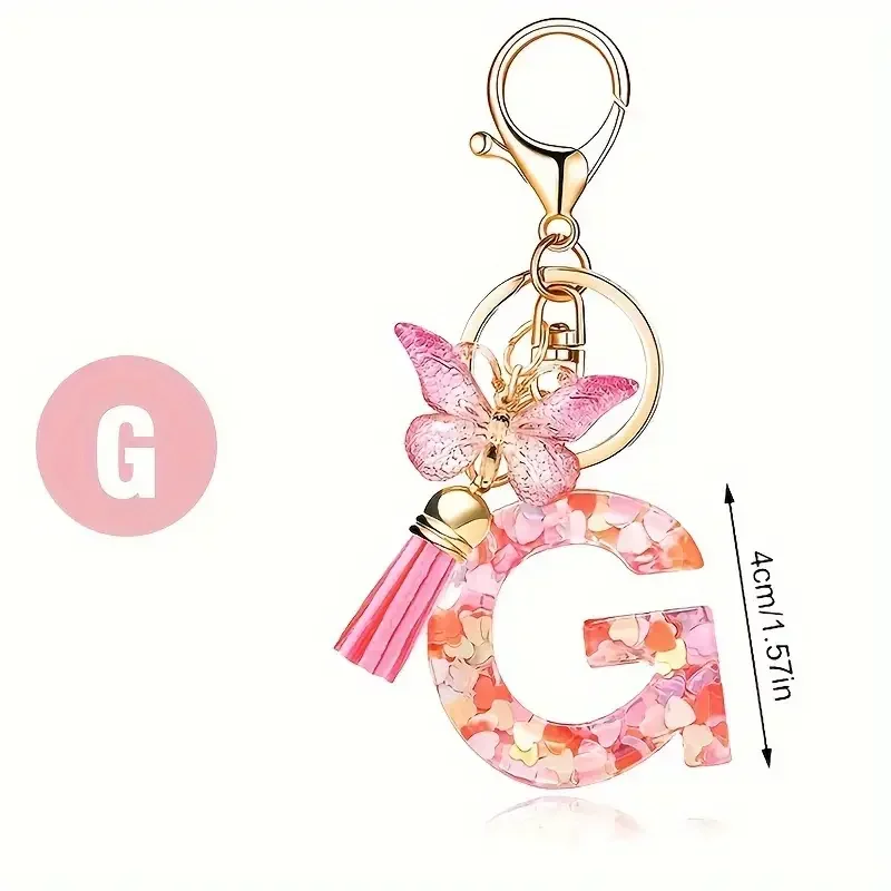 Mode DIY A-Z Buchstaben schlüsselbund Metall Halter Pendent Schlüssel Kette Frauen Auto Schlüssel Ring Einfache Brief Name Schlüssel Party geschenk Schmuck