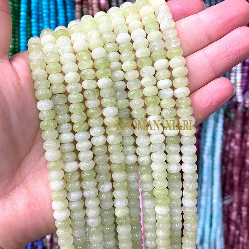 Großhandel Natürliche Stein-Rondelle 5x8MM Gemischte Chalcedon-Abstandsperlen für Schmuckherstellung DIY Armband Charms Zubehör 15'' – Detail 6
