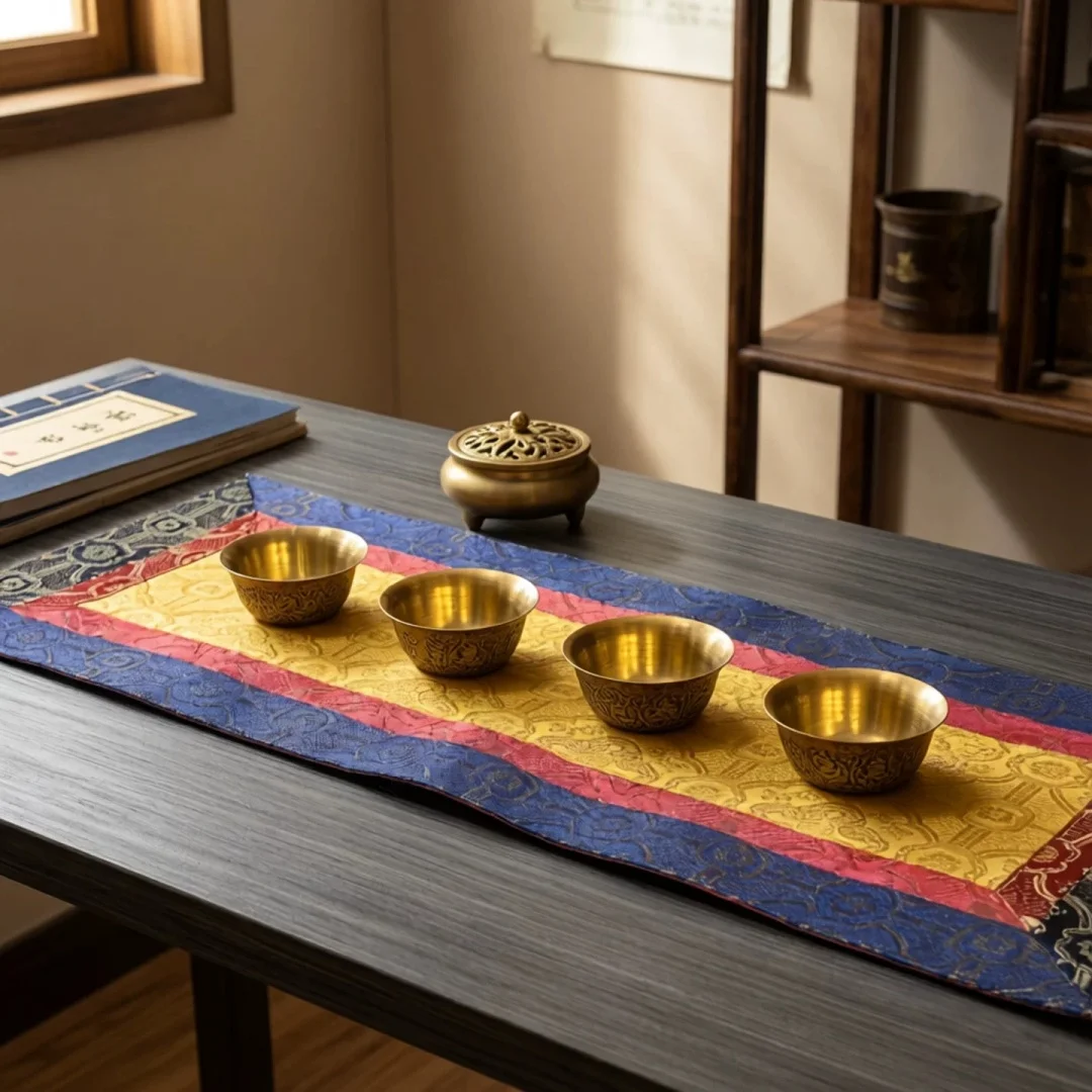 Tibetan Brocade Altar Tablecloth Mat Runner Thick Long Tea Cloth Home Zen Jacquard Decor