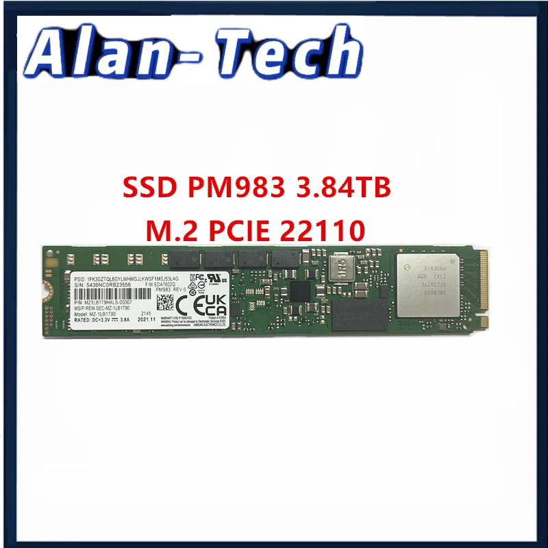 

Original New For Sa-msung SSD PM983 3.84T SSD Solid State Drive 22110 M.2 Size Nvme Protocol Enterprise Pcie3.0