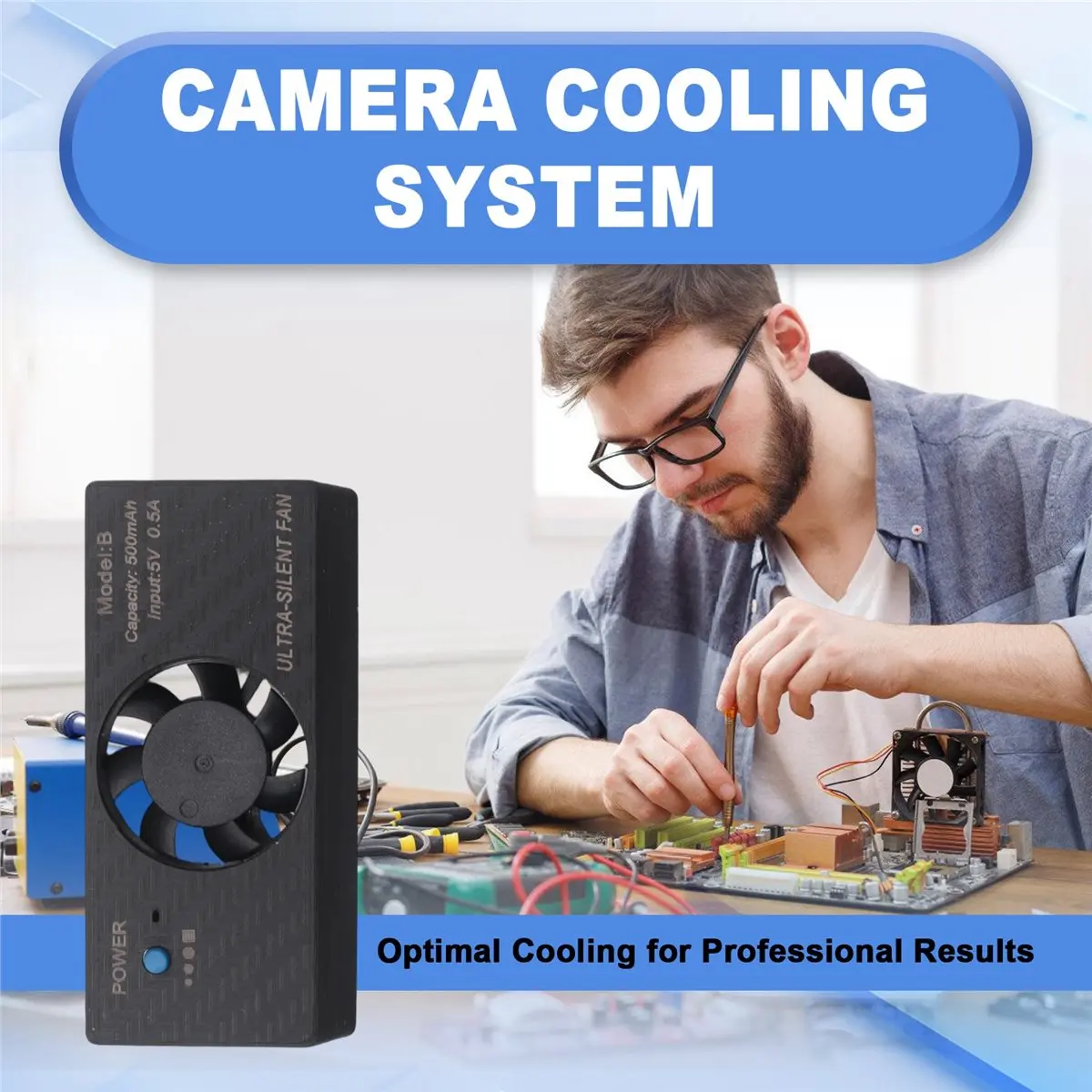 DT77 Camera Cooling System Silent Heat Sink Cooling Fan Build-in Battery for A1 A6300 A6400 RX100 NEX DSLR Live Broadcast