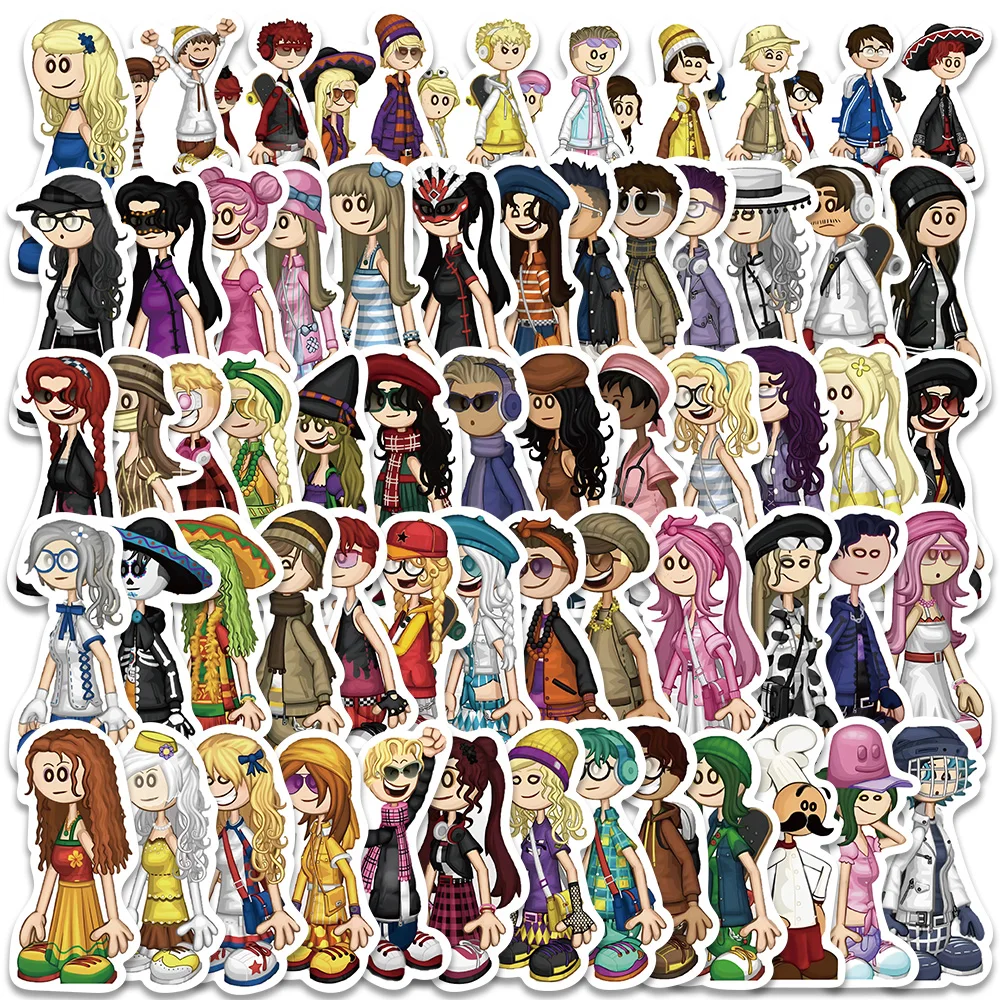 62pcs Funny Cartoon Game Papa Burgeria Anime Stickers per Laptop chitarra bagagli telefono impermeabile Graffiti decalcomanie in vinile