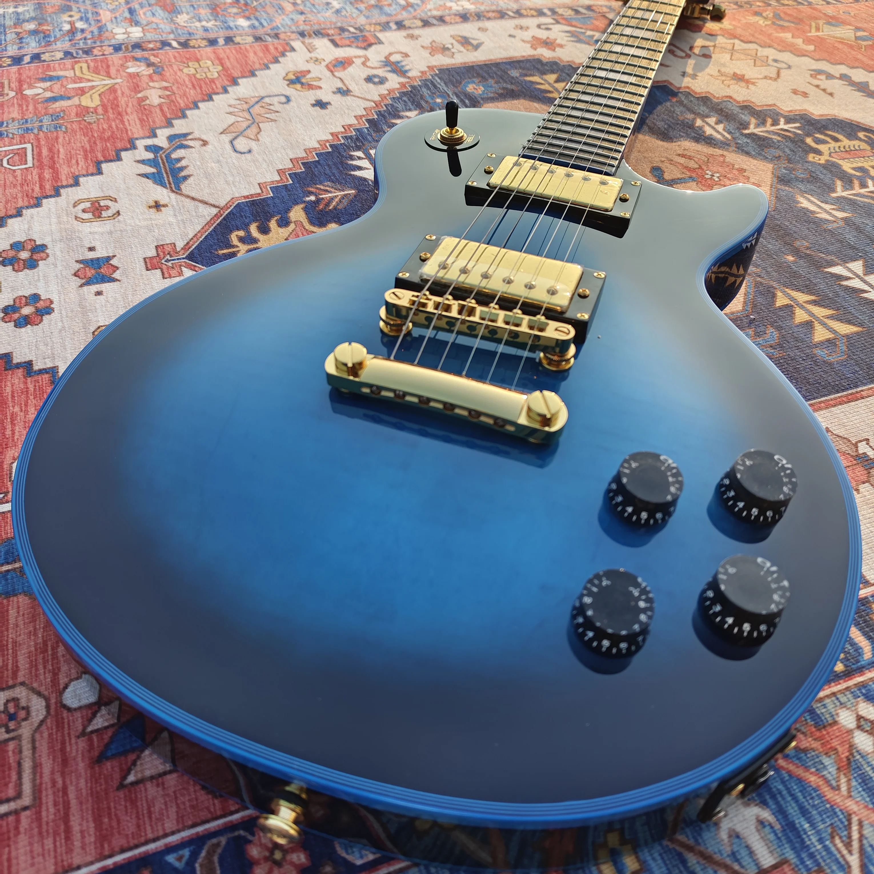 

Blue burst Electric Guitar blue Binding Rosewood Fretboard FROM SHIP US