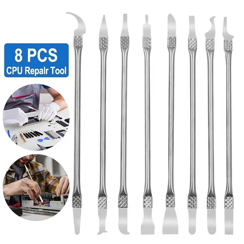 8Pcs Ultra Thin UV Glue Cleaner Remover IC Chip CPU Blade Soft Knife for Motherboard Maintenance Phone Disassembly And Repair