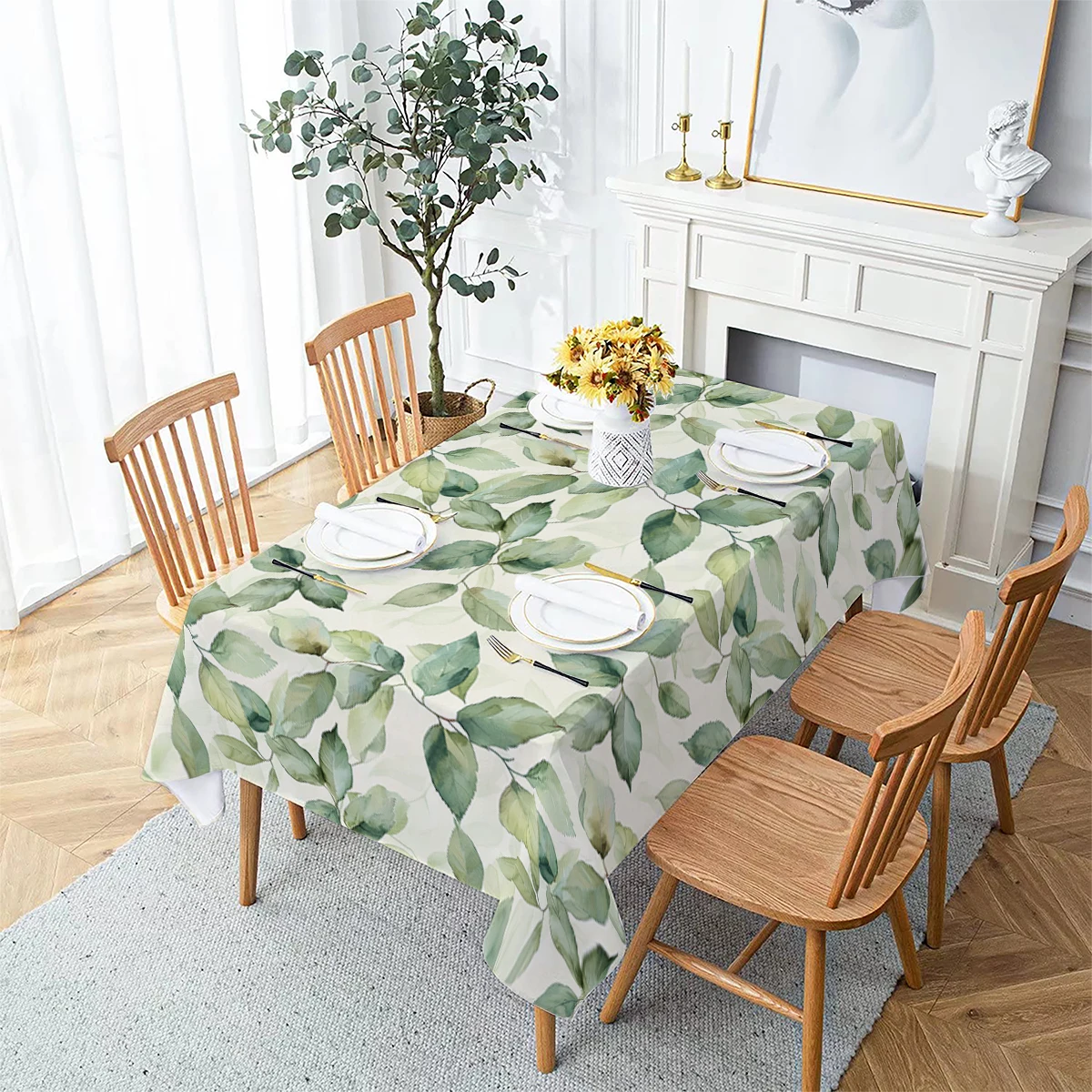 Table cloth Floral Leaves Palm Leaves Printing Rectangular Tablecloths for Table Party Decoration Dining TablesCover Manteles