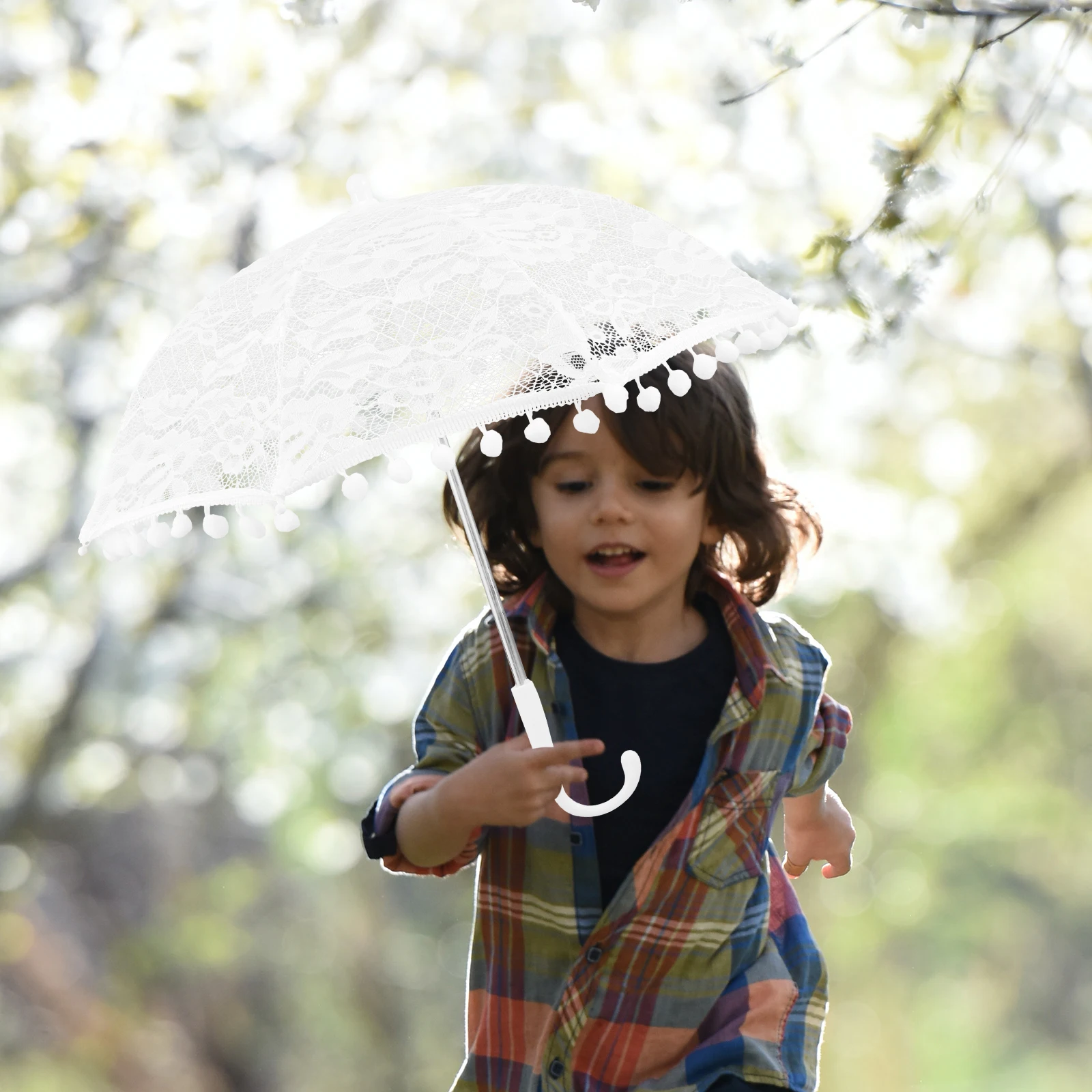 

Lace Parasol Umbrella Bridal Vintage Girls Wedding Decorative Festival Umbrella Props for Tea Party Stage Performance