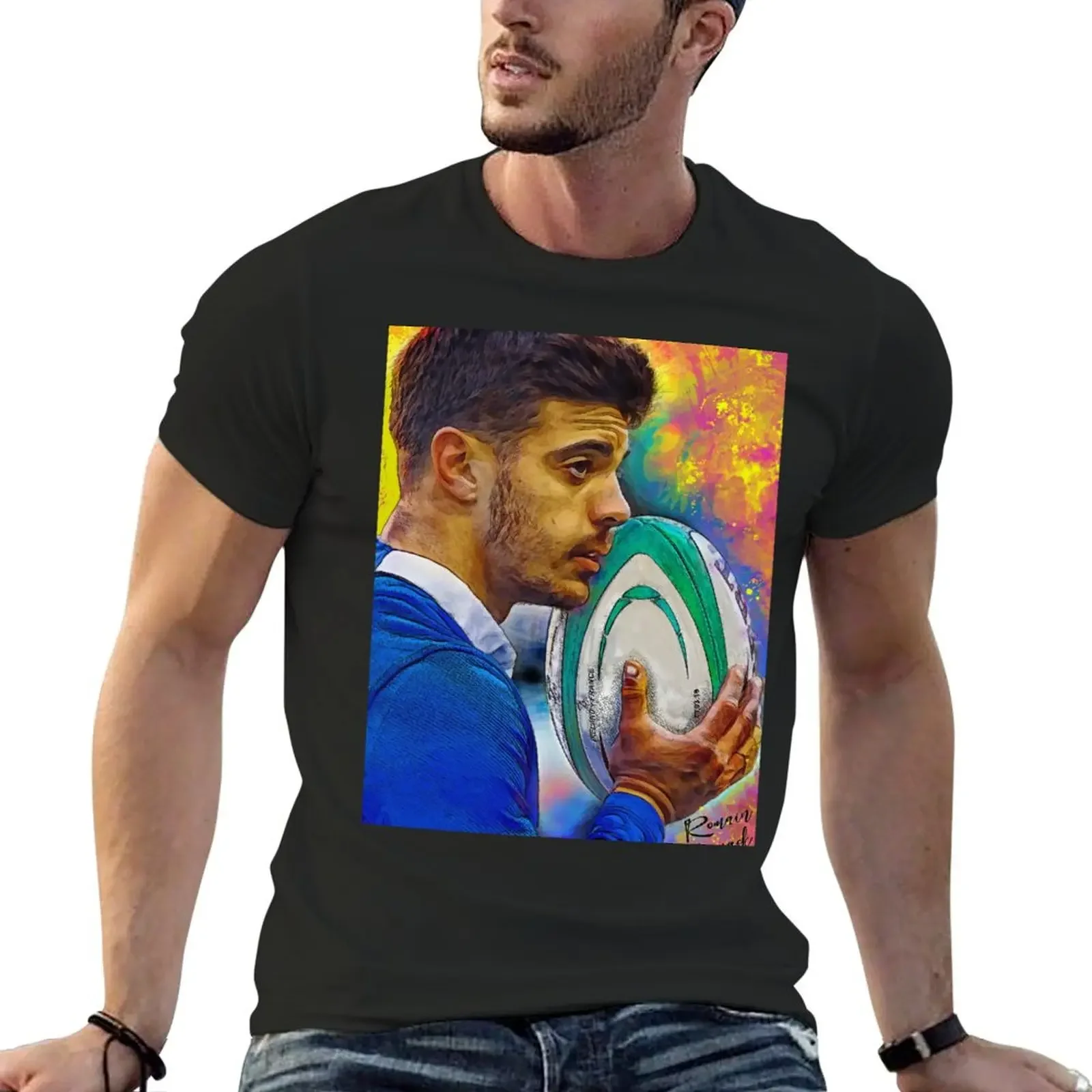 

Romain Ntamack Art T-Shirt shirts graphic tees blanks customs design your own funny t shirts for men