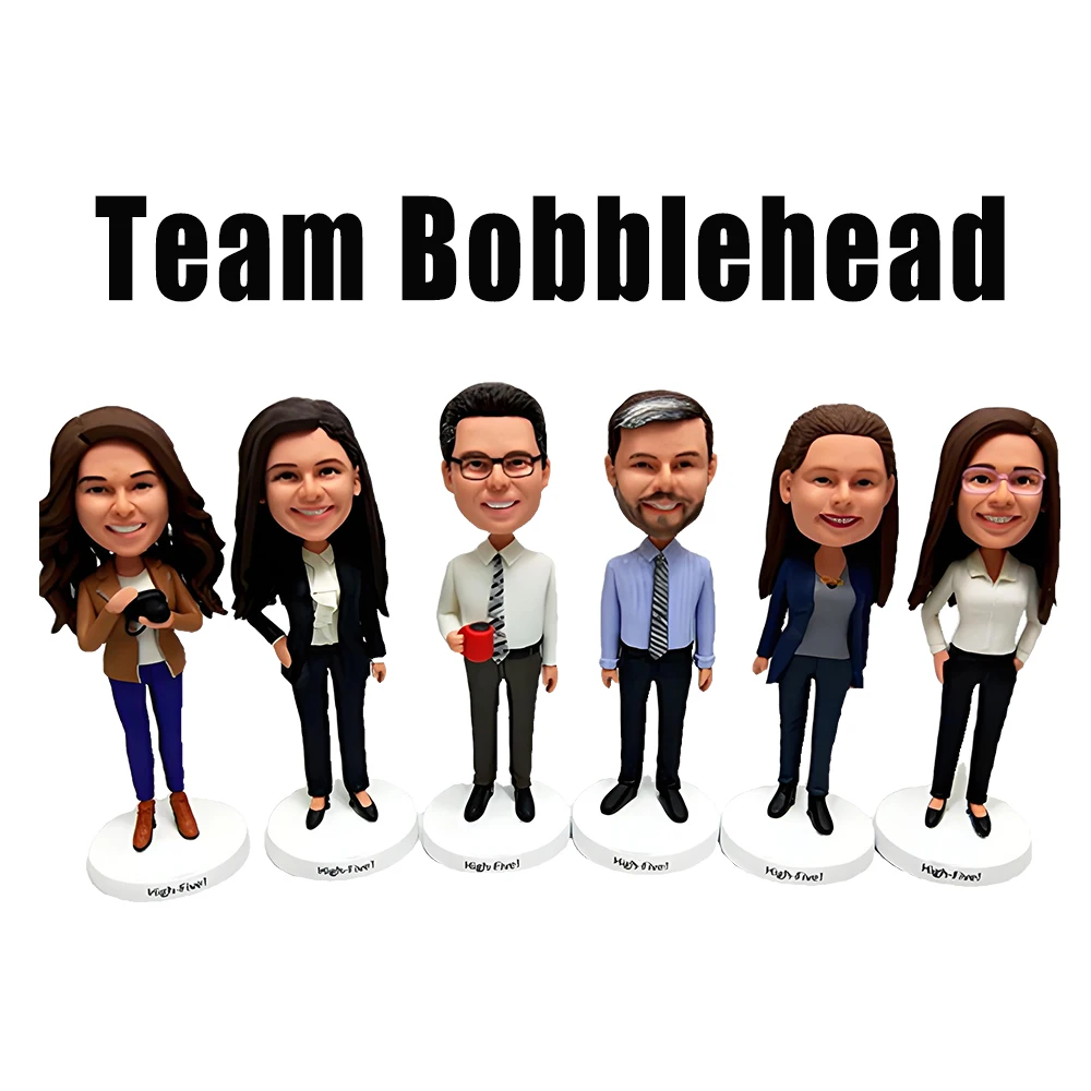 Team Custom Bobblehead,Company Year-end Gift,Personalized Statue Full Bobble Head Based On Colleague Photos,Desktop Decorations