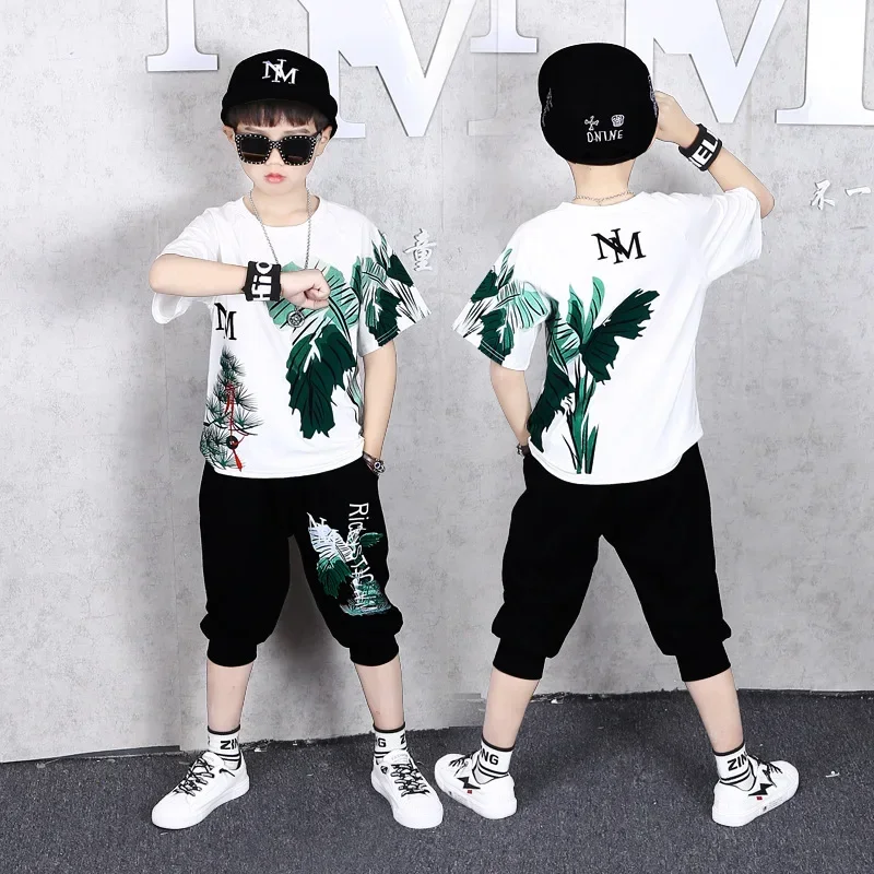 Kids Clothes Boys Summer Sets Cotton T-shirt + Pants Casual Sport Suit for Boys Teenage Child Clothing Outfits 6 8 9 10 12 Years