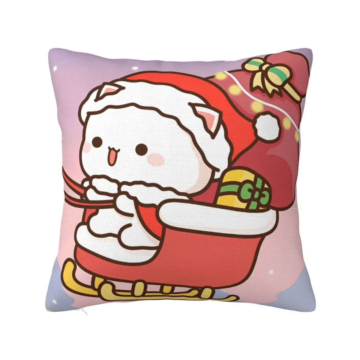 

Рождественская наволочка Dudu Bear And Bubu Panda, мягкий полиэстер, чехол для подушки, декоративная наволочка, домашний чехол на молнии 40X40 см