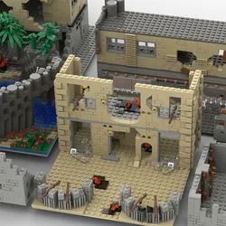 WW2 Military Trench Building Blocks Kit Destroyed House War Scene Soldiers Figure Ruins Blockhouse Battlefield Bricks Toys Boys
