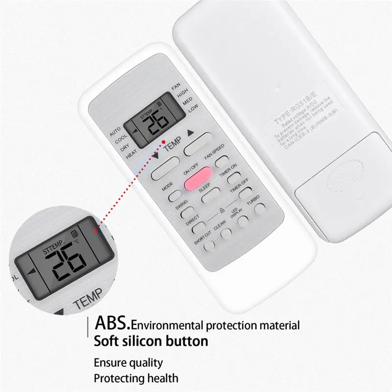 DT39 Remote Control for Midea RG51B/E EU Air Conditioner AC Units 433MHz IR Wireless Black