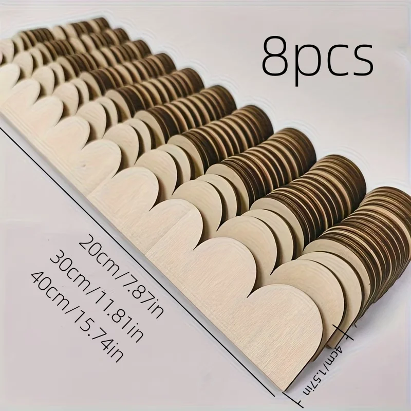 8pcs Scalloped Wooden Border Trim Strips, Decorative Wood Moulding for DIY Christmas Crafts, Wall Cabinet & Home Decoration