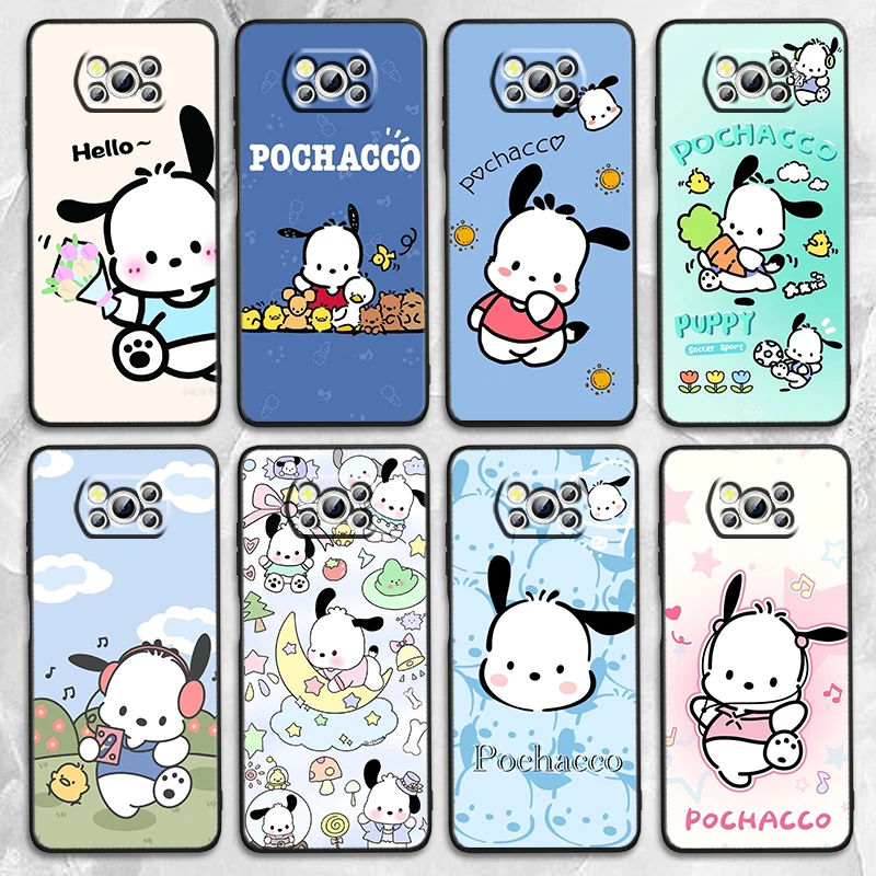 Pochacco Cute Cartoon For Xiaomi POCO F5 F4 F3 M6 M5 M4 X5 X4 X3 C65 Pro Soft Shockproof Black Phone Case