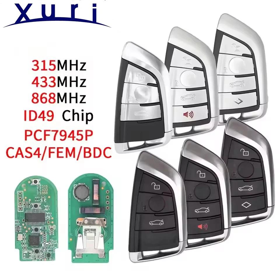 

Умный дистанционный ключ Xuri World для BMW F CAS4 5 7 серии X5 X6 F15 X6 F16 G30 2015 2016 315/433/868 МГц ID: 49 чип.