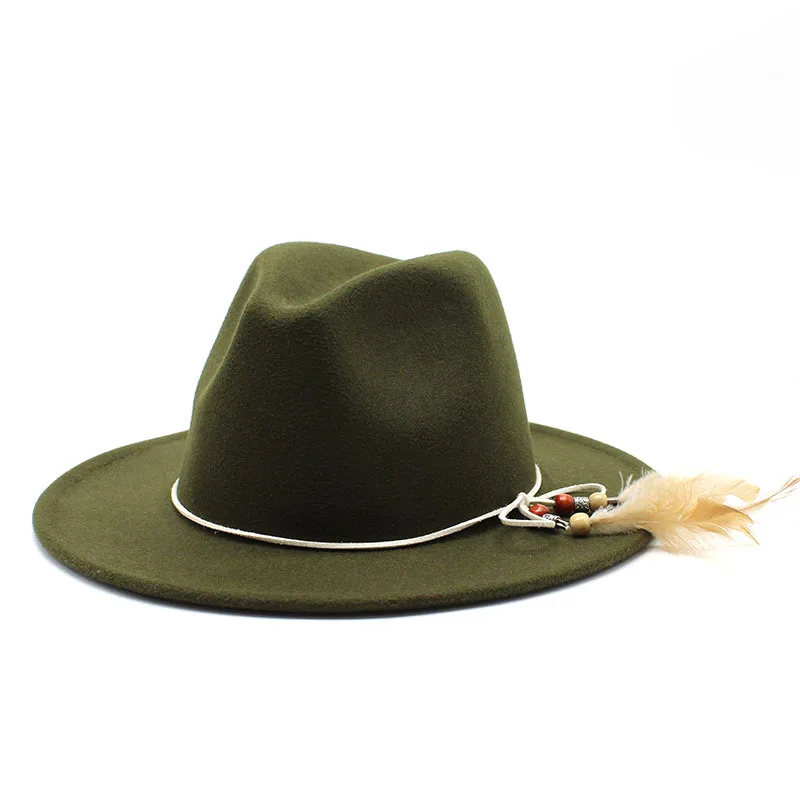 Sombrero de copa de Jazz recto para hombres y mujeres, sombrero de ala ancha, sombreros de fieltro de lana de imitación, estilo coreano cruzado, Otoño e Invierno