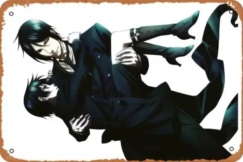 Anime Posters Black Butler Ciel Phantomhive And Sebastian Vintage Metal Tin Sign