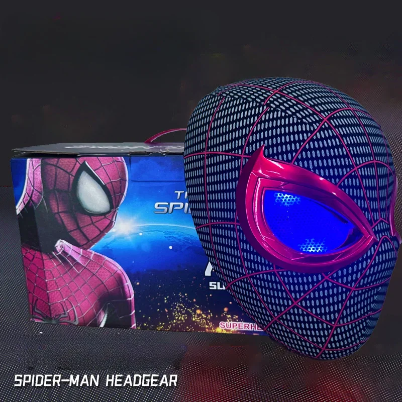 Mascara Spiderman Headgear Mask Eyes Moveable 1:1 Cosplay Spiderman Headdress Electronic Remote Control Toy Adult Children Gift