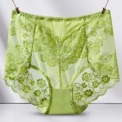 New High Waist Mesh Panties For Women  Lady Intimates  Underwear Plus Size 7XL  French Lace Abdomen In Sexy  Lingeries