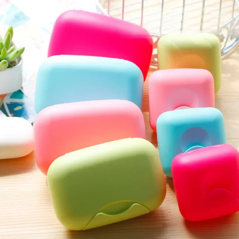 Travel Handmade Soap Box Soap Case Dishes Waterproof Leakproof Soap Box with Lock Box Cover 4 Colors