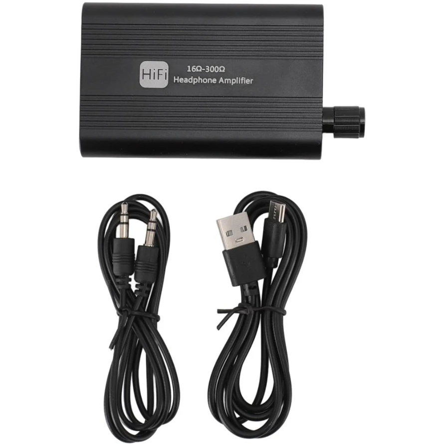 HiFi 16-300Ω Headphone Amplifier 3.5mm Audio Amplifier Stereo Adjustable Headphone Volume Amplifier With two-stage gain switch