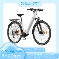 ONESPORT OT07 7 Speed E-Bike 250W Brushless Motor 36V10.4AH Lithium Battery Electric Bike Hydraulic Disc Brakes Electric Bicycle