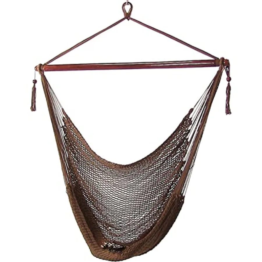 

Sunnydaze Outdoor Hammock Chair Swing for Reading - Hanging Hammock Swing for Indoor or Patio - 300lb Capacity - Caribbean XL